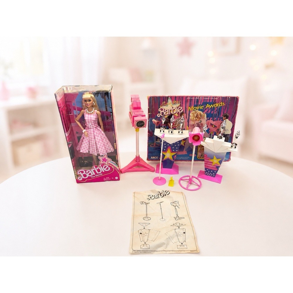 VTG Mattel Barbie Super Star Movie Awards Playset Complete & Barbie The Movie